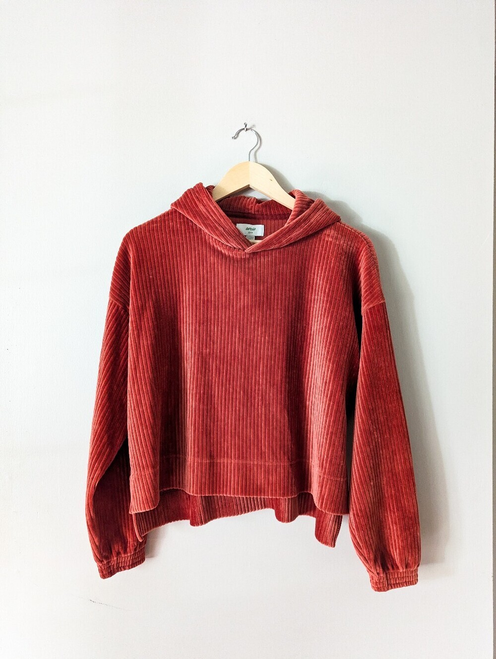 Aerie Ribbed Scarlet Hoodie